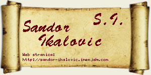 Šandor Ikalović vizit kartica